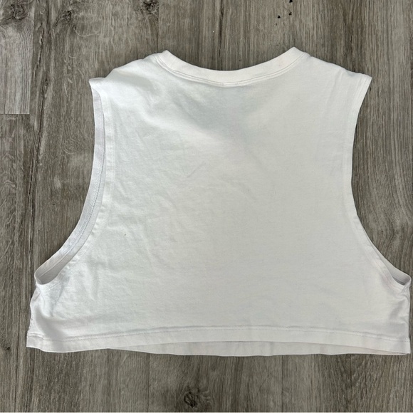 Savage X Fenty Show Your Colors Cropped Sleep Top White Cotton Pajama Size XL - Picture 2 of 6